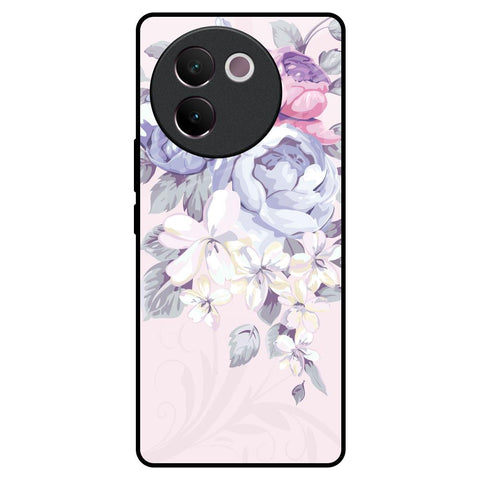 Elegant Floral Vivo V30e Glass Back Cover Online