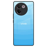 Wavy Blue Pattern Vivo V30e Glass Back Cover Online