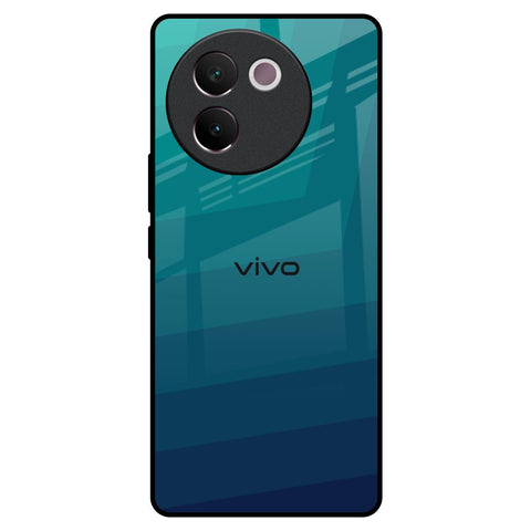 Green Triangle Pattern Vivo V30e Glass Back Cover Online