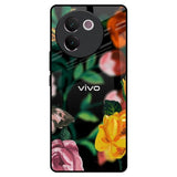 Flowers & Butterfly Vivo V30e Glass Back Cover Online