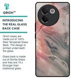 Pink And Grey Marble Glass Case For Vivo V30e