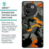 Camouflage Orange Glass Case For Vivo V30e