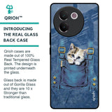 Kitty In Pocket Glass Case For Vivo V30e