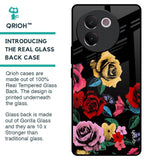 Floral Decorative Glass Case For Vivo V30e