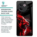 Red Angry Lion Glass Case for Vivo V30e