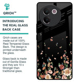 Floating Floral Print Glass Case for Vivo V30e