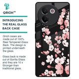 Black Cherry Blossom Glass Case for Vivo V30e