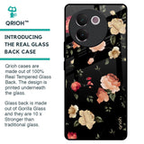 Black Spring Floral Glass Case for Vivo V30e