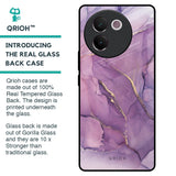 Purple Gold Marble Glass Case for Vivo V30e