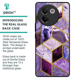 Purple Rhombus Marble Glass Case for Vivo V30e