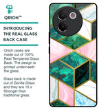 Seamless Green Marble Glass Case for Vivo V30e