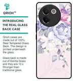 Elegant Floral Glass Case for Vivo V30e