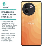 Orange Curve Pattern Glass Case for Vivo V30e