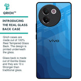 Blue Wave Abstract Glass Case for Vivo V30e