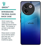 Blue Rhombus Pattern Glass Case for Vivo V30e