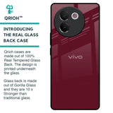 Classic Burgundy Glass Case for Vivo V30e