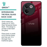 Wine Red Glass Case For Vivo V30e