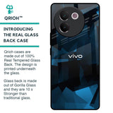 Polygonal Blue Box Glass Case For Vivo V30e