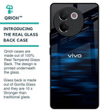 Blue Rough Abstract Glass Case for Vivo V30e