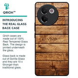 Wooden Planks Glass Case for Vivo V30e