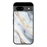 White Grey Marble Google Pixel 8A Glass Cases & Covers Online