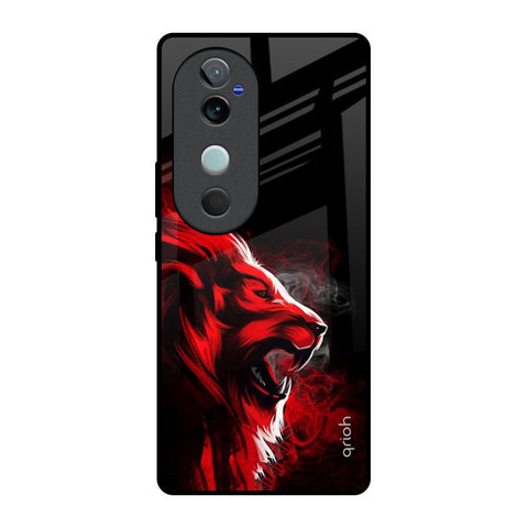 Red Angry Lion Vivo V40 5G Glass Back Cover Online