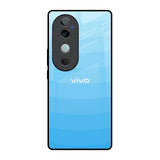 Wavy Blue Pattern Vivo V40 5G Glass Back Cover Online