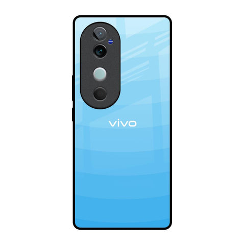 Wavy Blue Pattern Vivo V40 5G Glass Back Cover Online