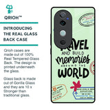 Travel Stamps Glass Case for Vivo V40 5G