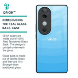 Wavy Blue Pattern Glass Case for Vivo V40 5G