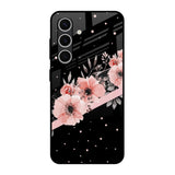 Floral Black Band Samsung Galaxy S24 FE 5G Glass Back Cover Online