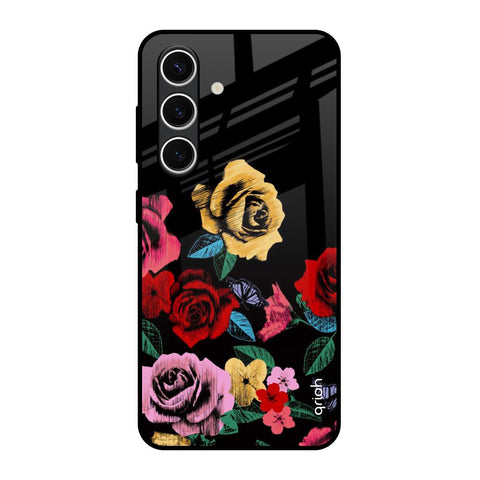 Floral Decorative Samsung Galaxy S24 FE 5G Glass Back Cover Online