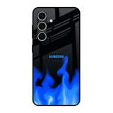 Blue Flames Samsung Galaxy S24 FE 5G Glass Back Cover Online