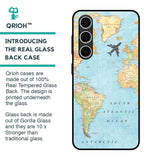 Travel Map Glass Case for Samsung Galaxy S24 FE 5G