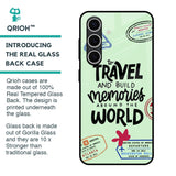 Travel Stamps Glass Case for Samsung Galaxy S24 FE 5G