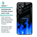 Blue Flames Glass Case for Samsung Galaxy S24 FE 5G