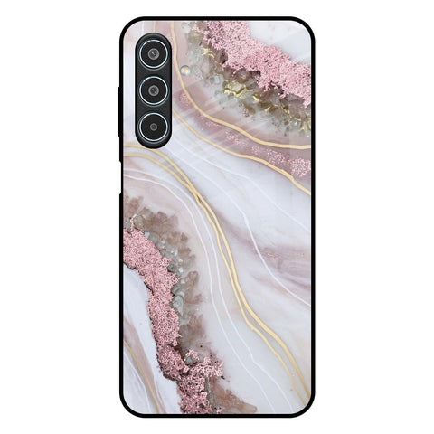 Pink & Gold Gllitter Marble Samsung Galaxy M35 5G Glass Back Cover Online