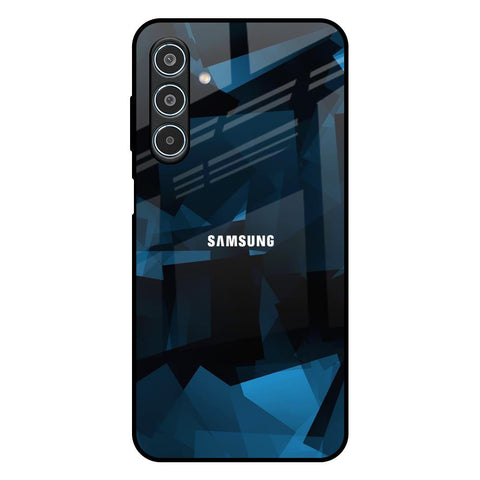 Polygonal Blue Box Samsung Galaxy M35 5G Glass Back Cover Online