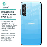 Wavy Blue Pattern Glass Case for Samsung Galaxy M35 5G