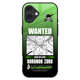 Zoro Wanted iPhone 16 Plus Glass Back Cover Online