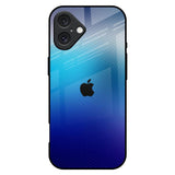 Blue Rhombus Pattern iPhone 16 Plus Glass Back Cover Online