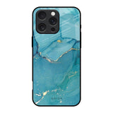 Blue Golden Glitter iPhone 16 Pro Glass Back Cover Online