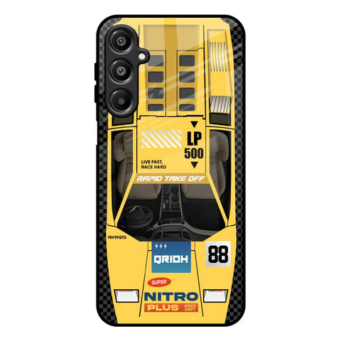 Yellow Racing Car Samsung Galaxy A16 5G Glass Back Cover Online