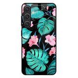 Tropical Leaves & Pink Flowers Samsung Galaxy S25 Plus 5G Glass Back Cover Online