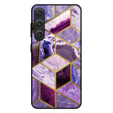 Purple Rhombus Marble Samsung Galaxy S25 Plus 5G Glass Back Cover Online