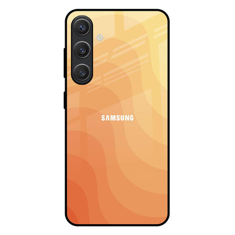 Orange Curve Pattern Samsung Galaxy S25 Plus 5G Glass Back Cover Online