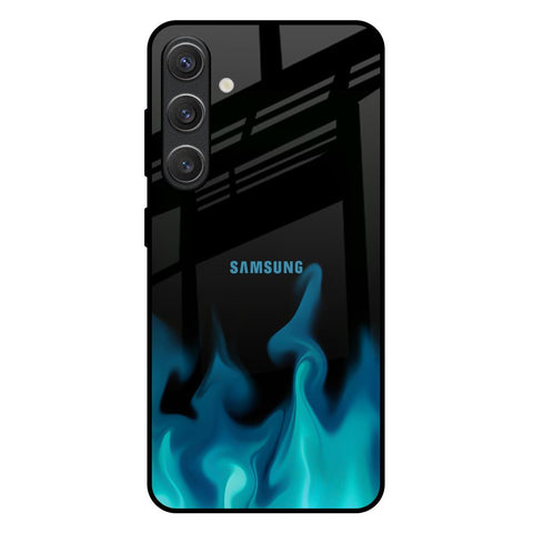 Teal Flames Samsung Galaxy S25 Plus 5G Glass Back Cover Online