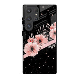 Floral Black Band Samsung Galaxy S25 Ultra 5G Glass Back Cover Online