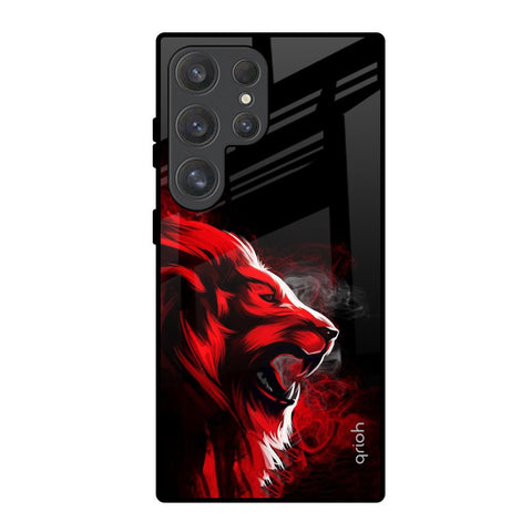 Red Angry Lion Samsung Galaxy S25 Ultra 5G Glass Back Cover Online