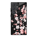 Black Cherry Blossom Samsung Galaxy S25 Ultra 5G Glass Back Cover Online